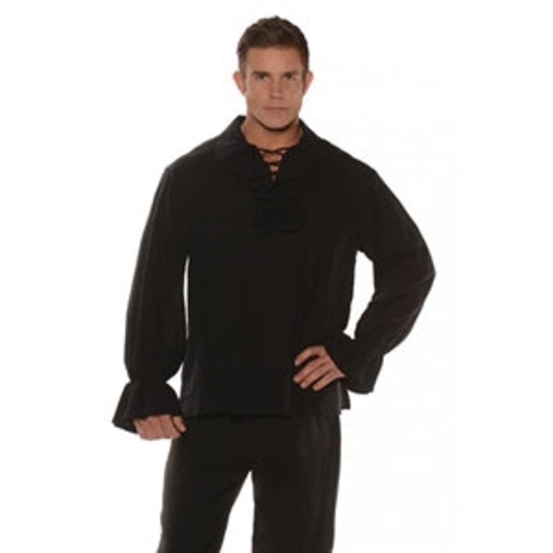 Shirt Pirate Ruffled Black