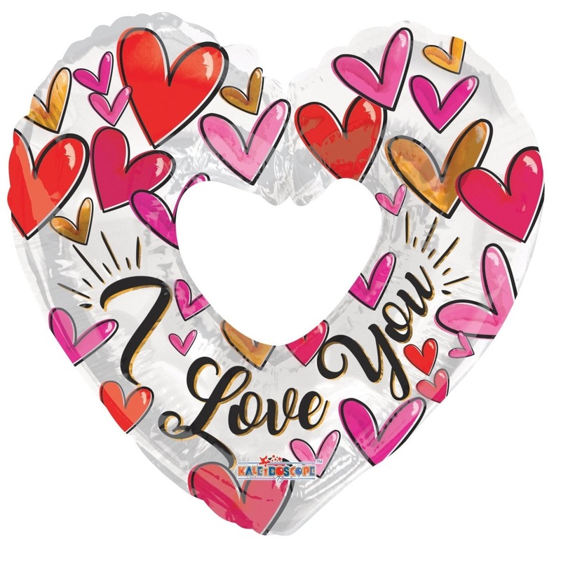 Trendy Hearts Shape Foil Balloon 36" - (Single Pack). 15989-36