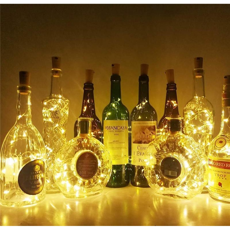 10 LED/ 40 Inches Battery Operated Cork Shape Copper Wire Colorful Fairy Mini String Lights