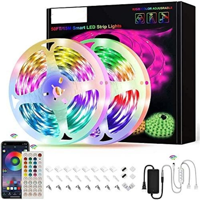 50ft Led Strip Lights, Music Sync Color Changing Led Light Strips, Led Lights for Bedroom Living Room Party Home Decoration