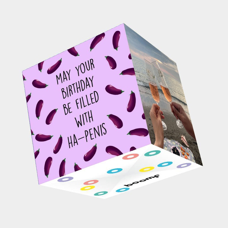Birthday Filled With Ha-Penis Card 3D Cube Card