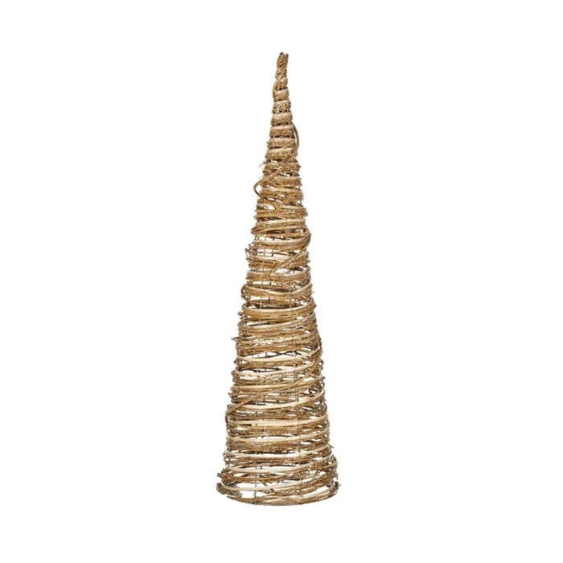 Cone Tree Natural Rattan LED 60cm