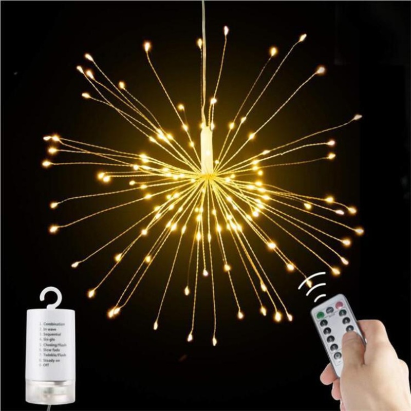 Firework Lights, Starburst Lights LED Copper Wire Fireworks Lights Fairy Lights Christmas Fireworks Hanging Dimmable String