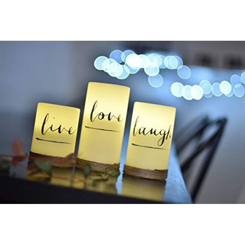 Flameless Candles - Set of 3 Flickering led Candles, Real Wax, Battery Operated. Beautiful Home Decor or Gift