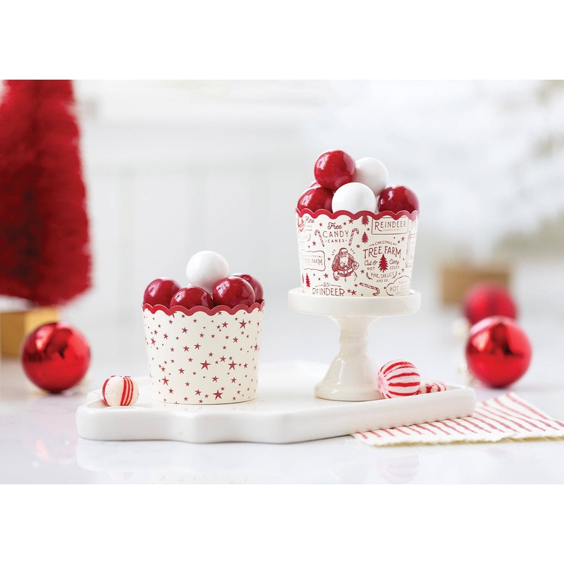 Foiled Red Stop Here Stars Food / Baking Cups (50 pcs)