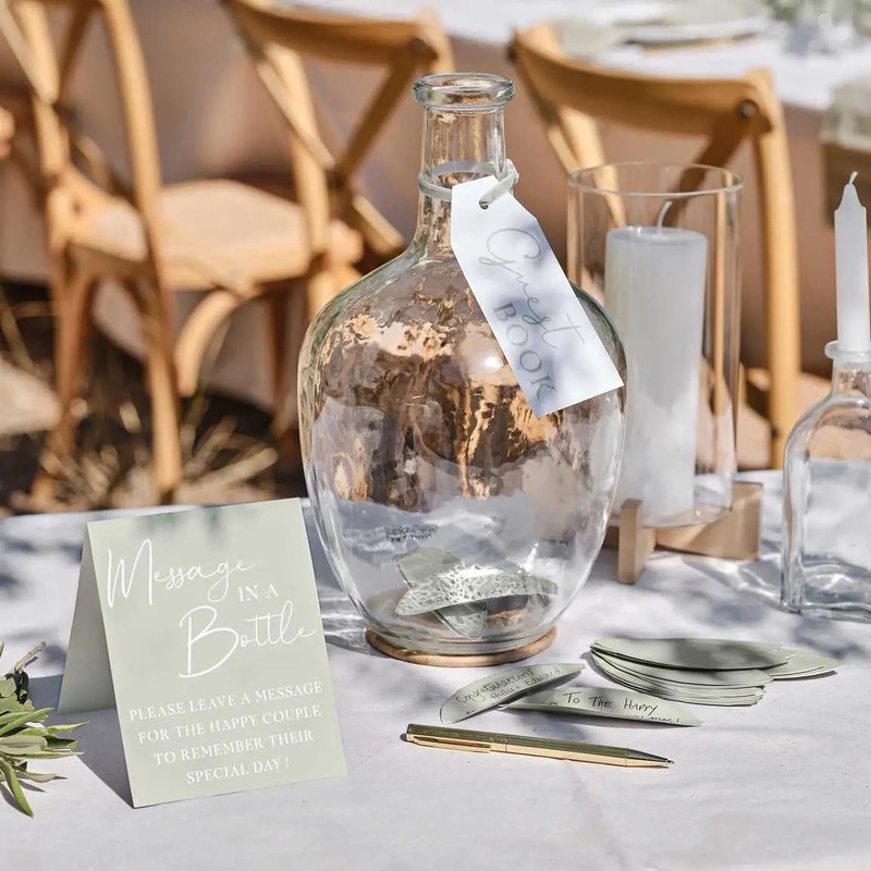 Ginger Ray Recycled Glass Vase Wedding Guest Book Alternative