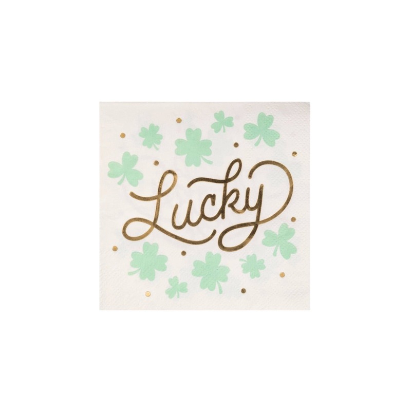 Gold Foiled Lucky Cocktail Napkins
