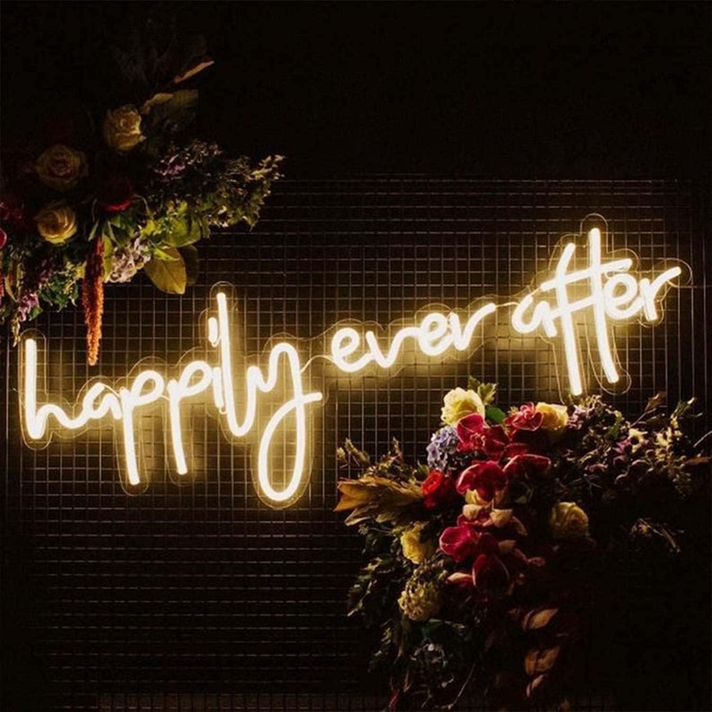 Happily Ever After Neon Sign Led Light, Custom Neon Sign, Decoration Hand Crafted Wall Hangings, Wedding Neon Sign