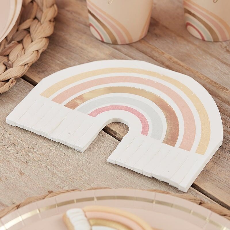 Happy Everything - Napkin - Rainbow Fringe - Gold Foiled