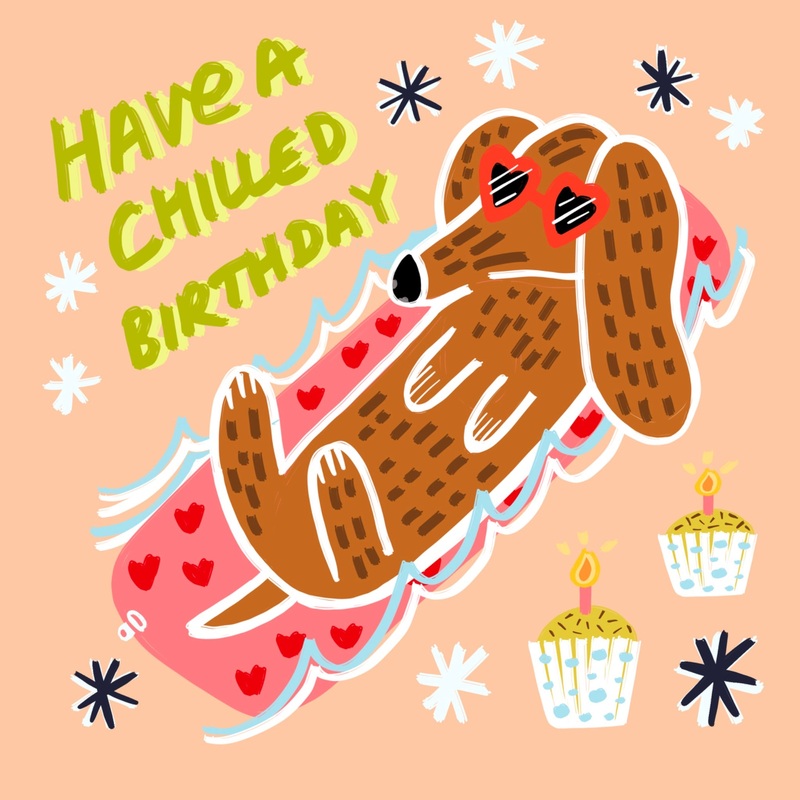 Have A Chilled Birthday Cool Dachshund Card