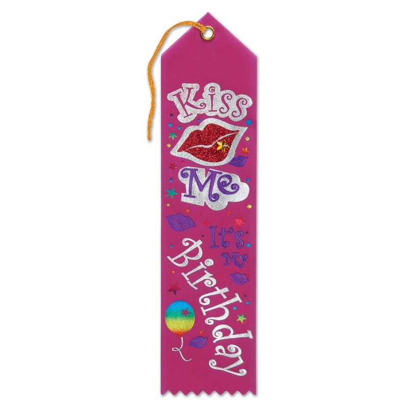 Kiss Me - It's My Birthday Jeweled Ribbon