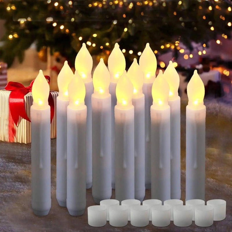 LED Batteries Operated Taper Candles with Remote, Flickering Light Flameless Taper Window Candles