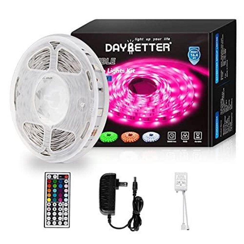 Led Strip Lights 16.4ft with Remote Controller and Power Supply