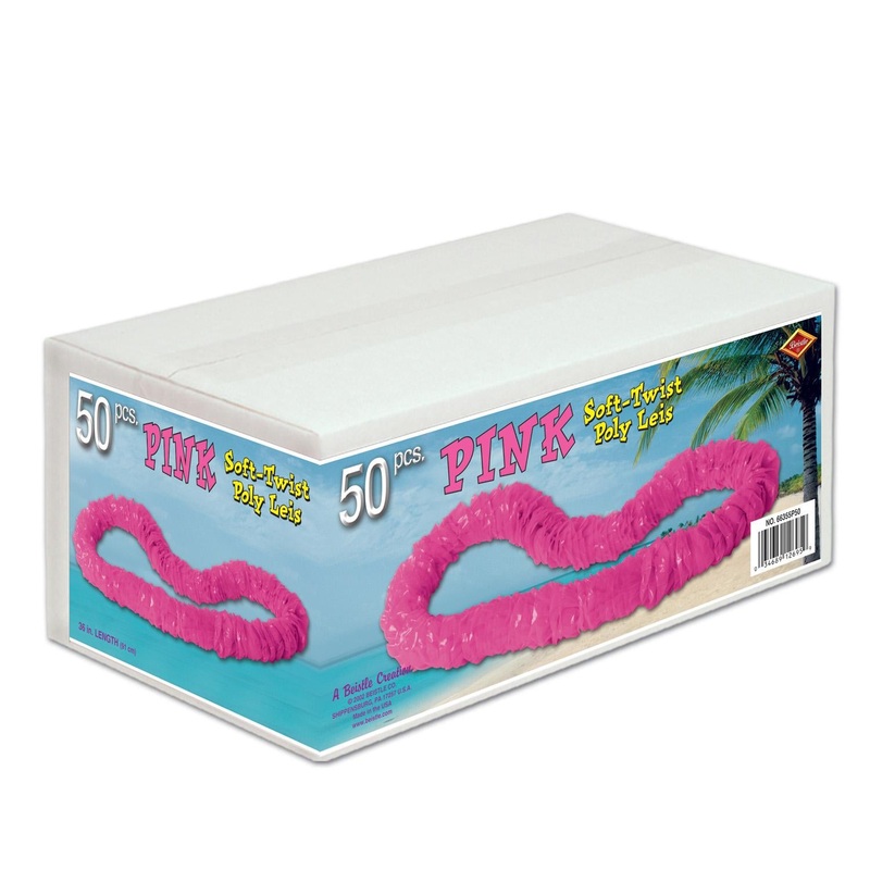 Luau Party Soft-Twist Poly Leis with Labeled Carton pink (One Box of 50)