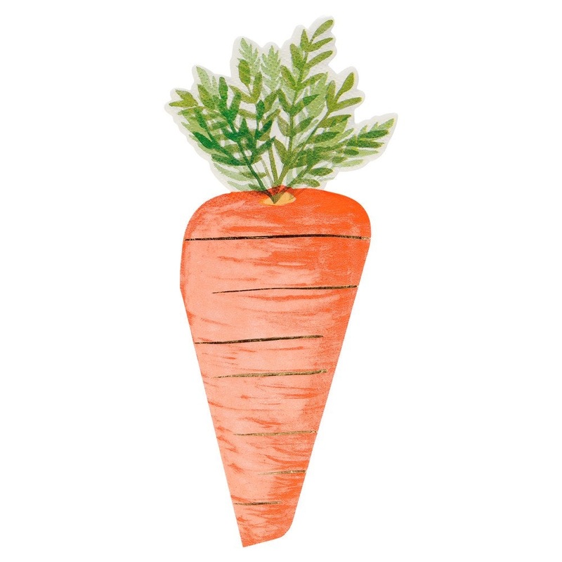 Meri Meri Party Foiled Carrot Napkins