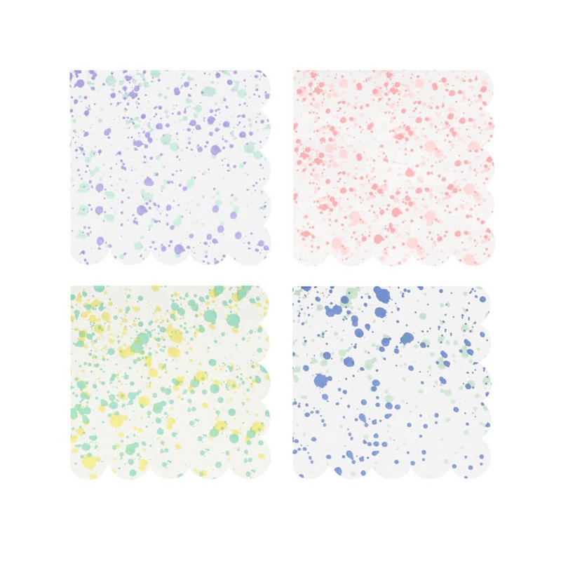 Meri Meri Party Paint-Splattered Speckled Small Napkins