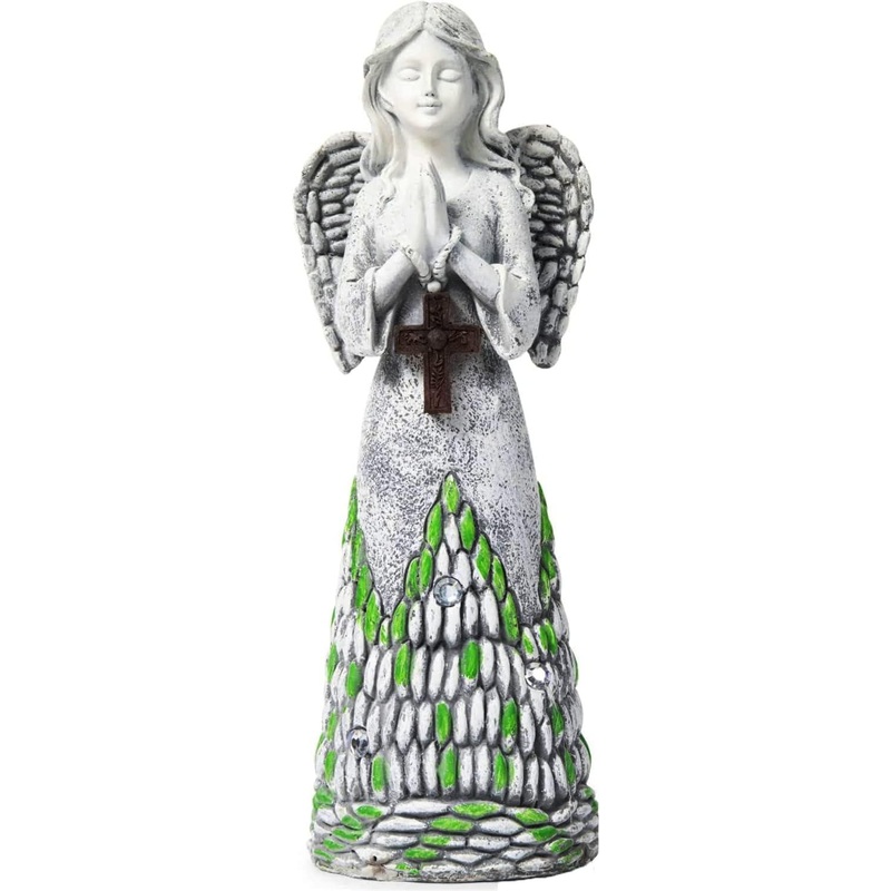 Praying Angel Watching Over Us Angel Decorations for Home Solar Powered LED Outdoor Decor Garden Light