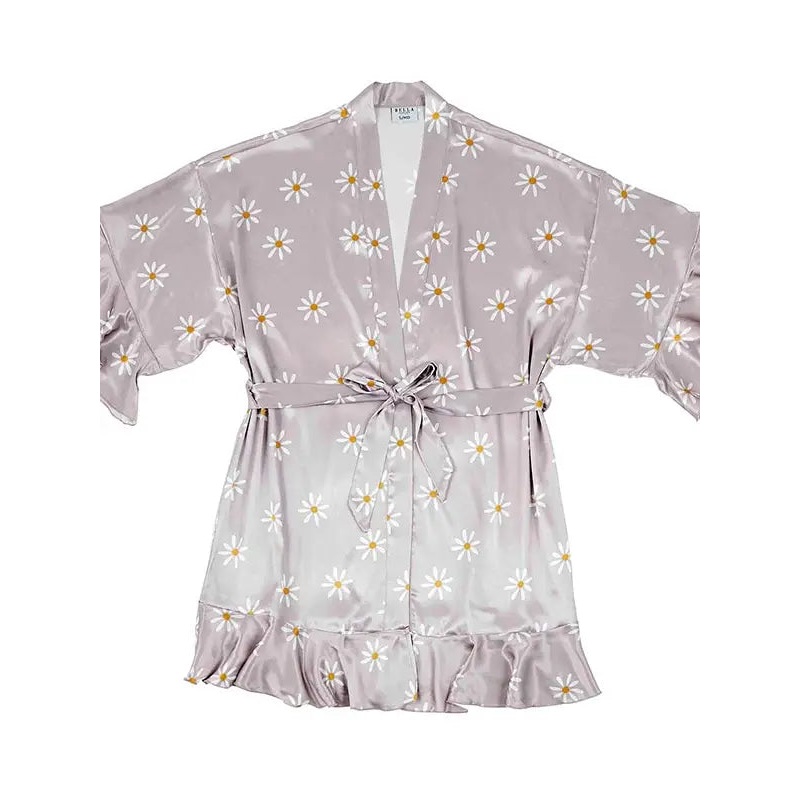 Ruffled Satin Robe - Daisy
