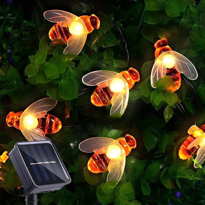 Solar String Lights 30 LED Cute Bee Lights Outdoor Waterproof Starry Light Fairy Decor Light,Wedding