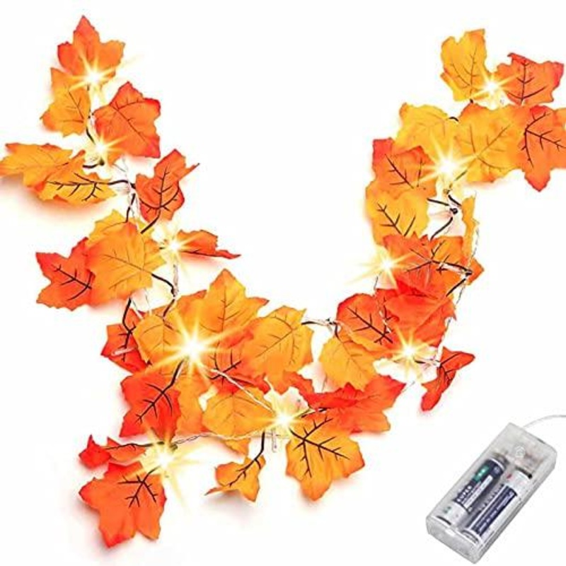 Thanksgiving Decorations Lighted Fall Garland, Thanksgiving Decor Halloween String Lights 8.2 Feet 20 LED