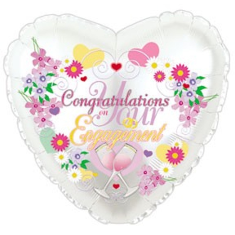 17" Congratulations on You're Engagement Packaged Balloon