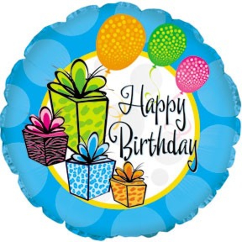 17" Happy Birthday Gifts Packaged Balloon