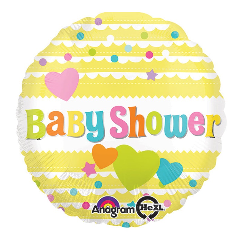 18" Baby Shower Yellow Balloon Packaged