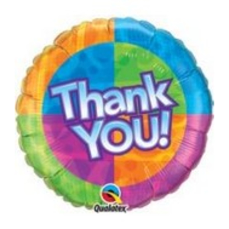 18" Thank You! Star Patterns Packaged Mylar Balloon