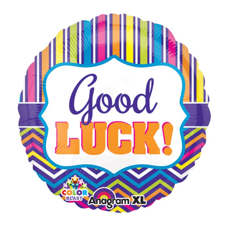 21" ColorBlast Good Luck Stripe & Chevron Packaged Balloon