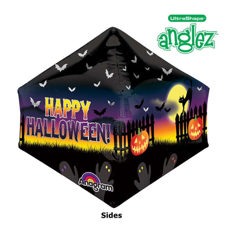 21" UltraShape Anglez Haunted Halloween Scene Packaged Balloon