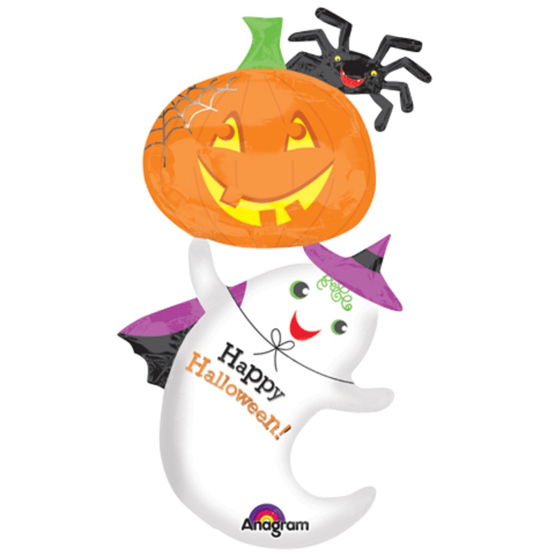 25" Giant Multi-Ghost and Pumpkin Packaged Balloon