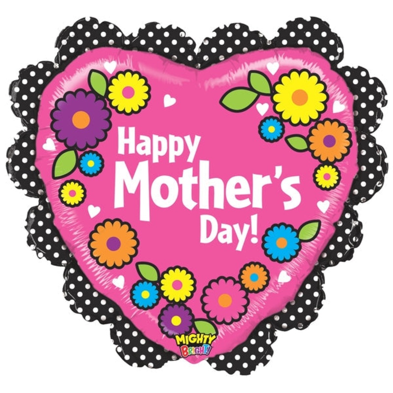 29" Mighty Bright Mighty Mother's Day Ruffled Heart Balloon