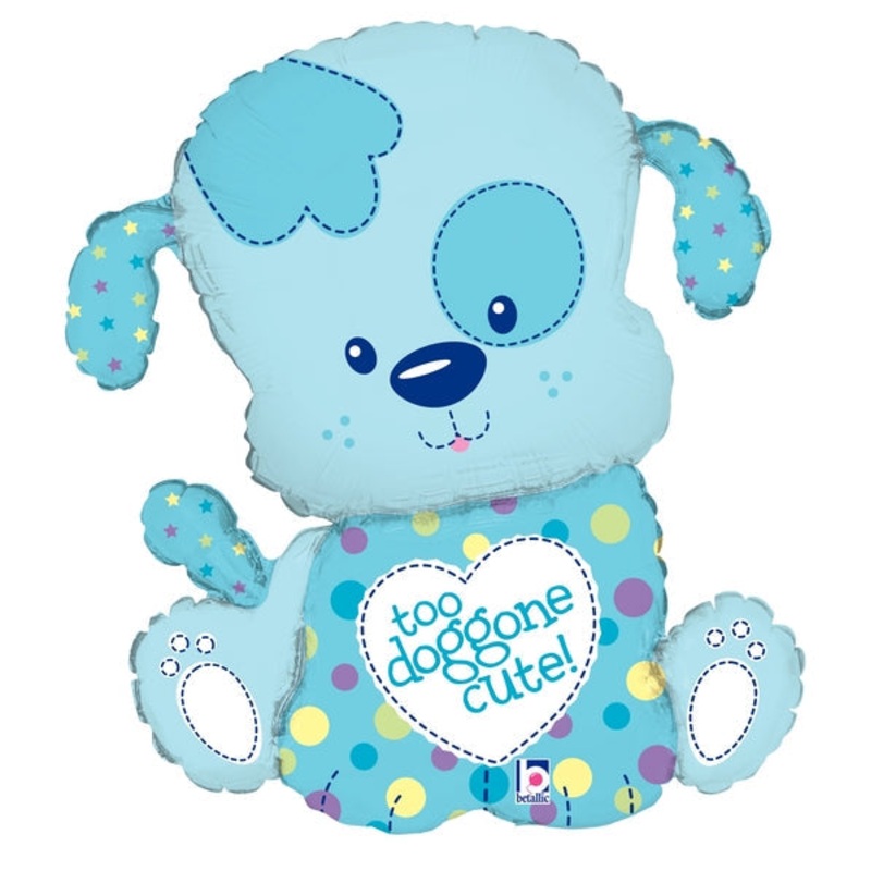 33" Foil Shape Balloon Packaged Too Doggone Cute - Boy