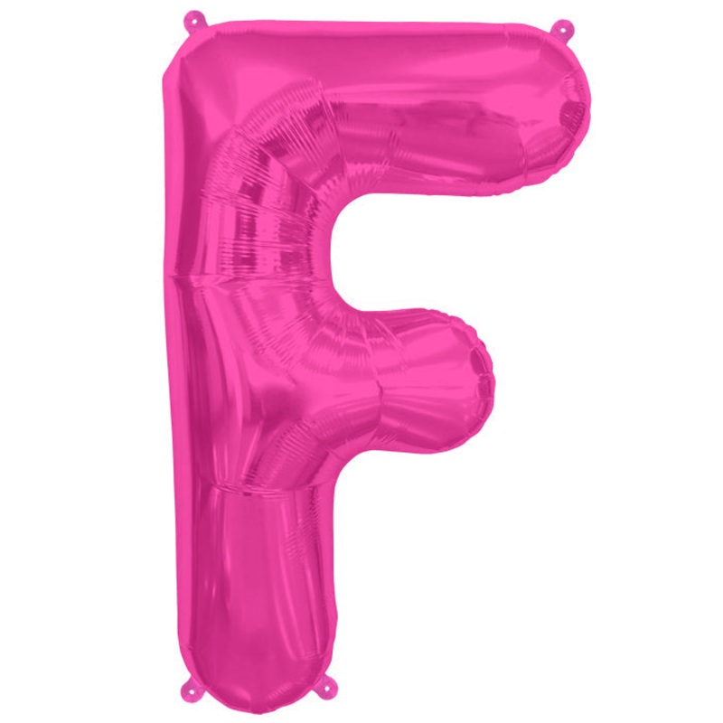 34" Northstar Brand Packaged Letter F - Magenta Foil Balloon