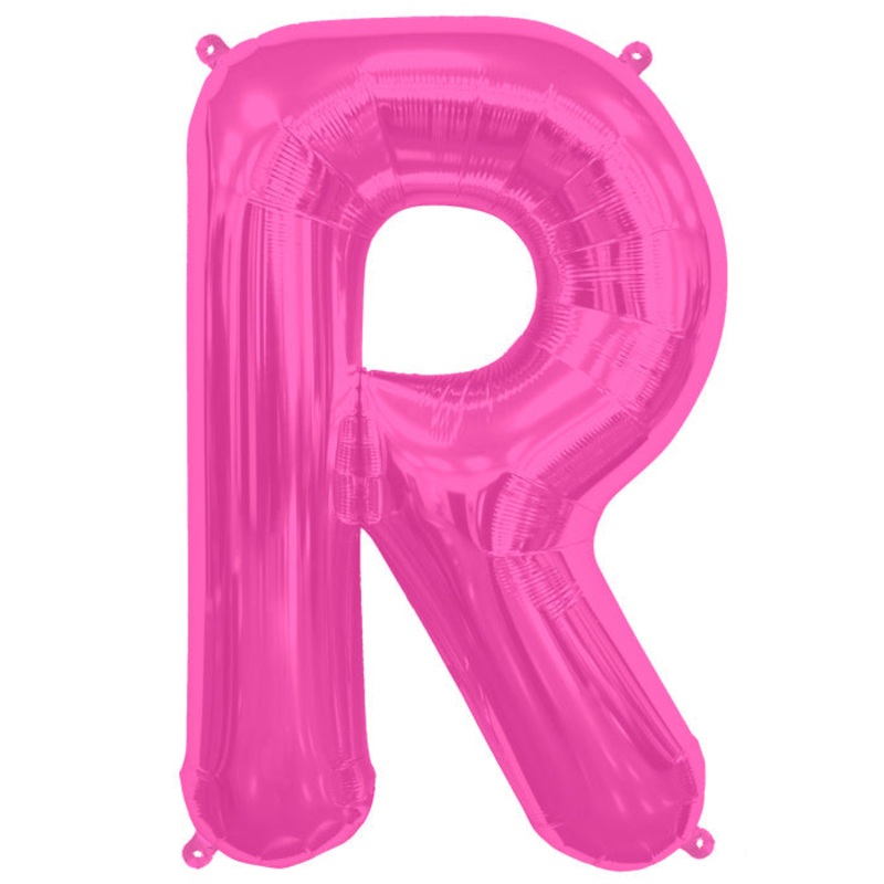 34" Northstar Brand Packaged Letter R - Magenta Foil Balloon