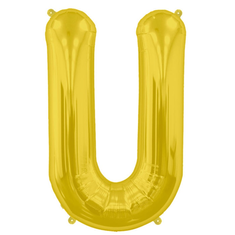 34" Northstar Brand Packaged Letter U - Gold Foil Balloon