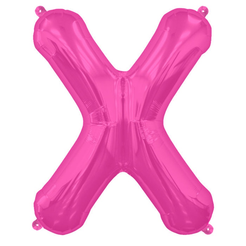 34" Northstar Brand Packaged Letter X - Magenta Foil Balloon