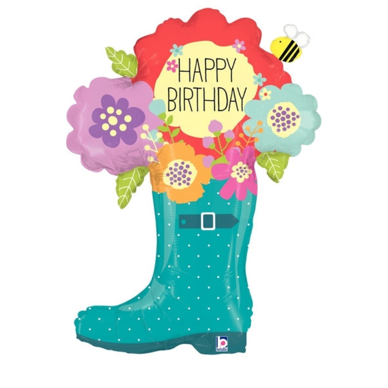 37" Foil Shape Balloon Packaged Birthday Rain Boot