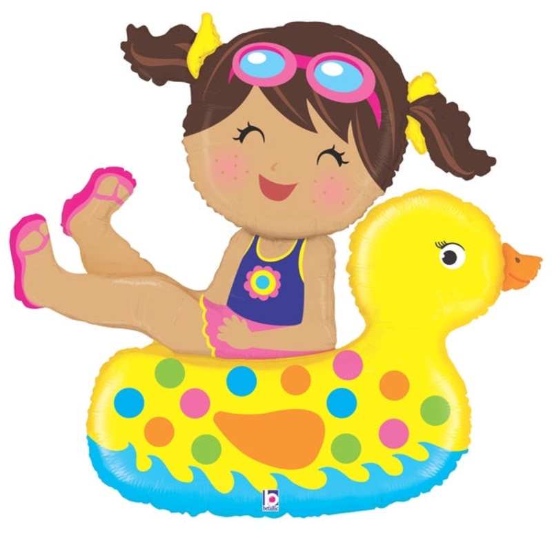 41" Foil Shape Packaged Girl Floatie Balloon