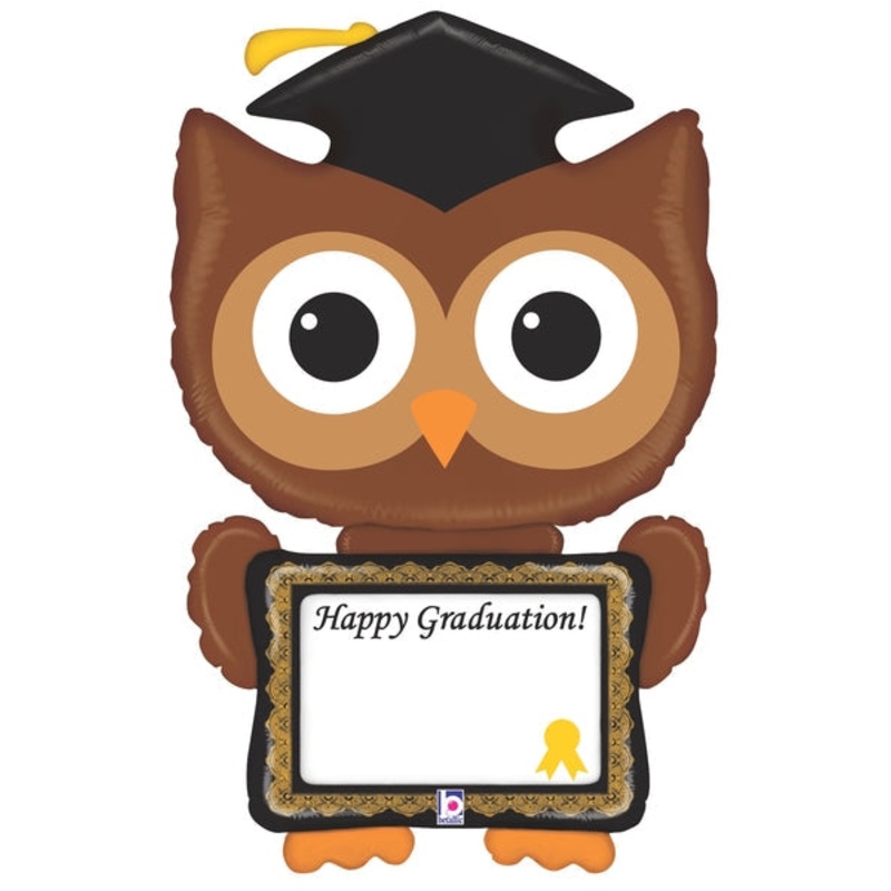 46" Shape Packaged ReMARKables Owl Grad Balloon