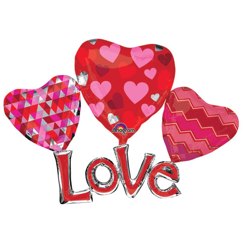 58" Multi-Balloon Floating Love Balloon Packaged