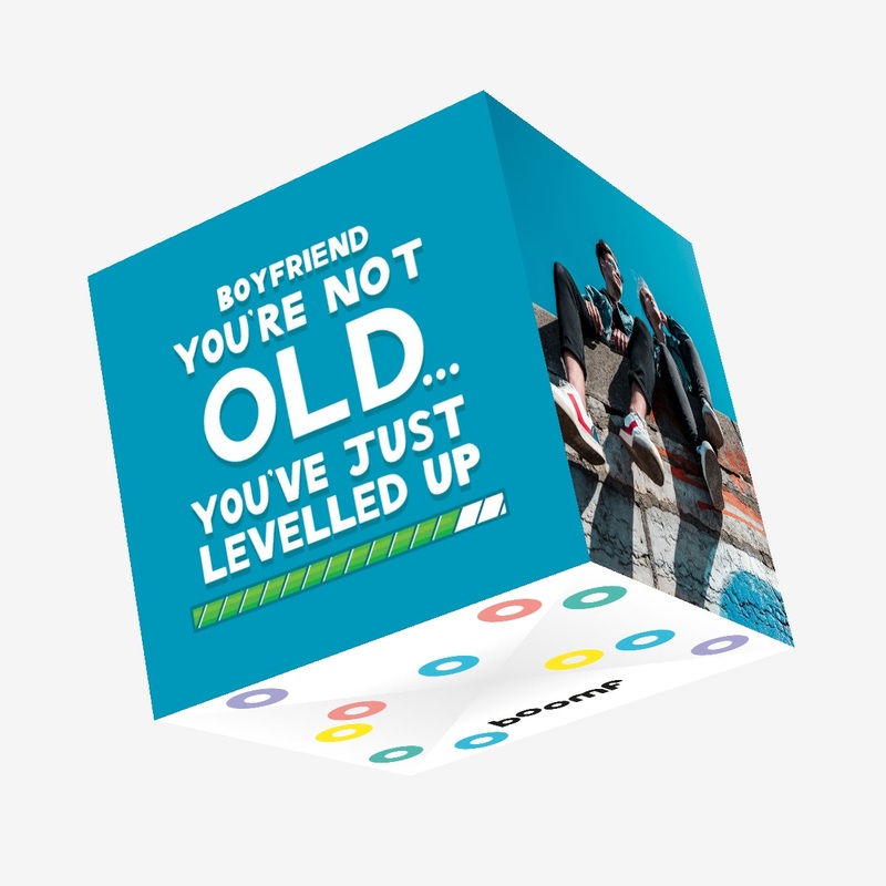 Happy Birthday Boyfriend You've Just Levelled Up Confetti-exploding Greetings Card