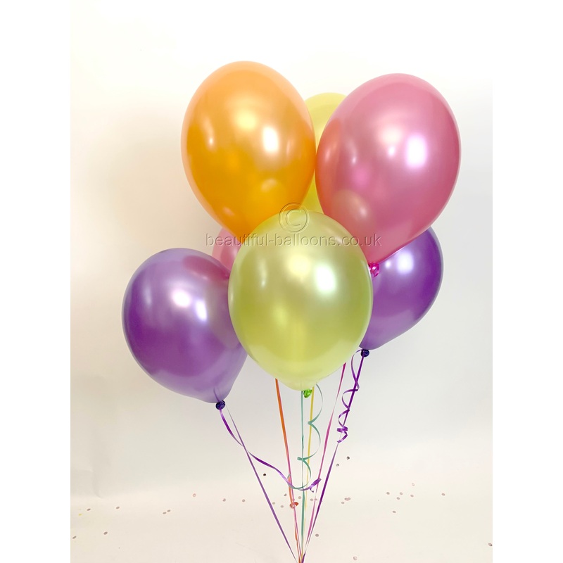 Tropical  UNFILLED Latex Balloons With Curling Ribbon - Great for Hawaiian Beach Parties!