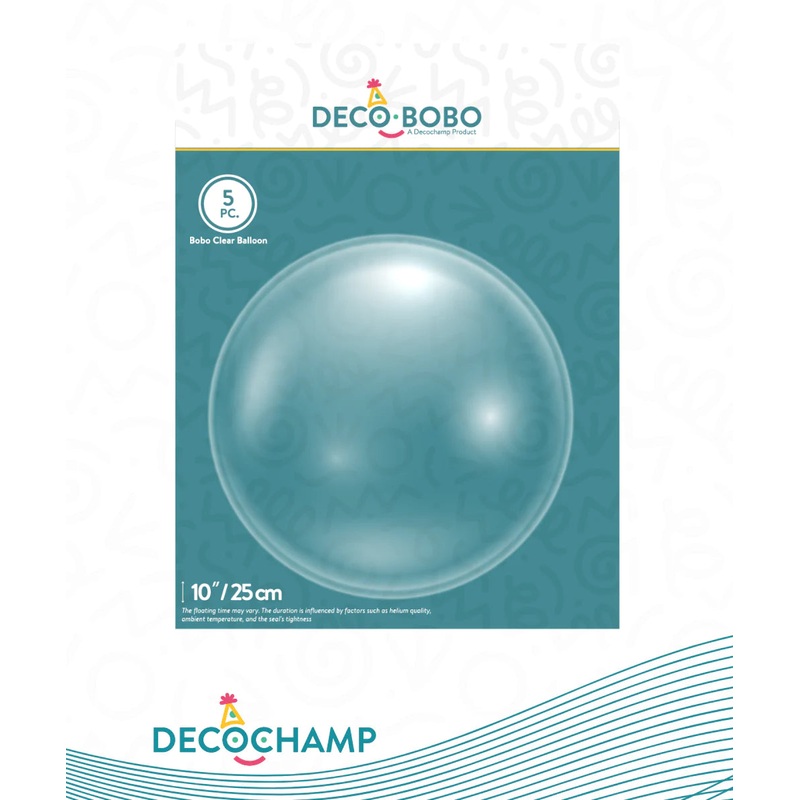 10" Decochamp Deco Bobo Balloon (Bubble) - 5 Pack