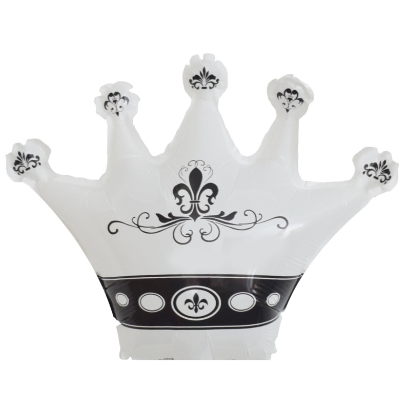 10" White Airfill Only Crown Shape Air Filled PU Balloon