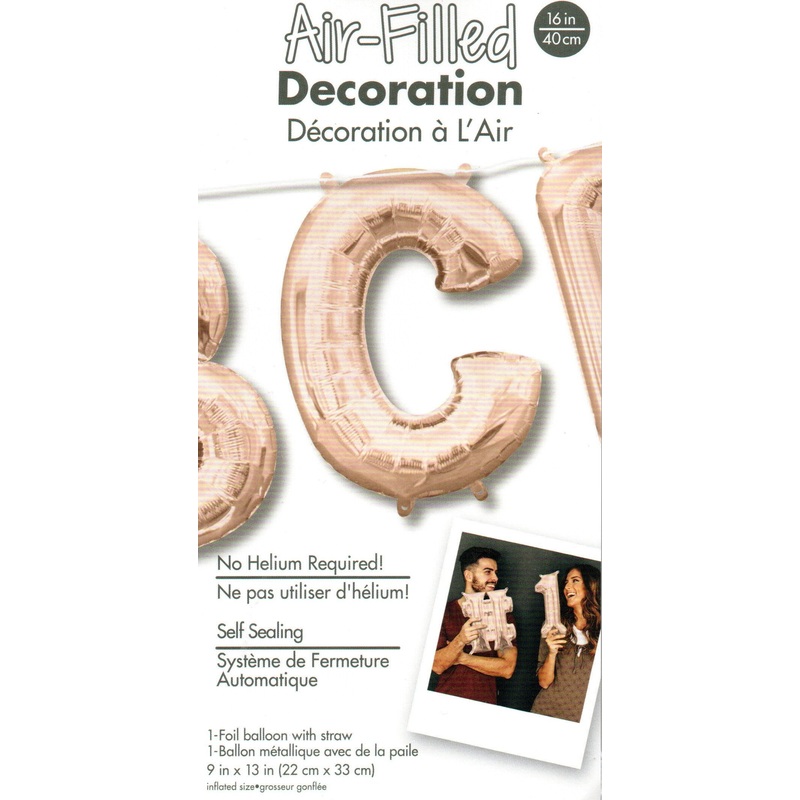 16inch Letter C Rose Gold - NON FLYING Air-Filled Only