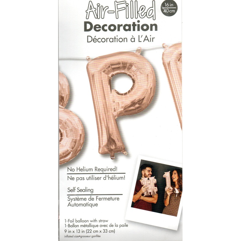 16inch Letter P Rose Gold - NON FLYING  Air-Filled Only