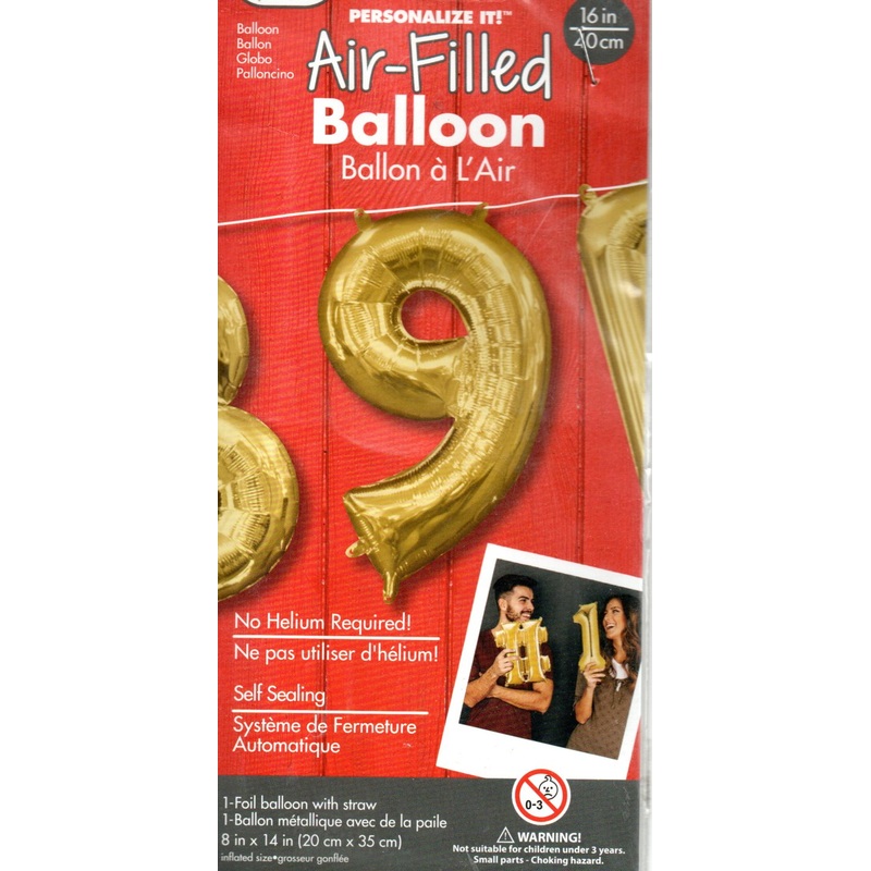 16inch Number 9 Gold -NON FLYING Air-Filled Only