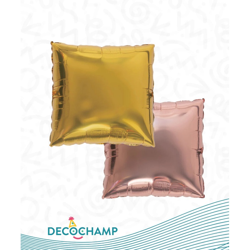 24" Decochamp Brand Deco Square (2 Balloons Per Package) Gold & Rose Gold Balloon