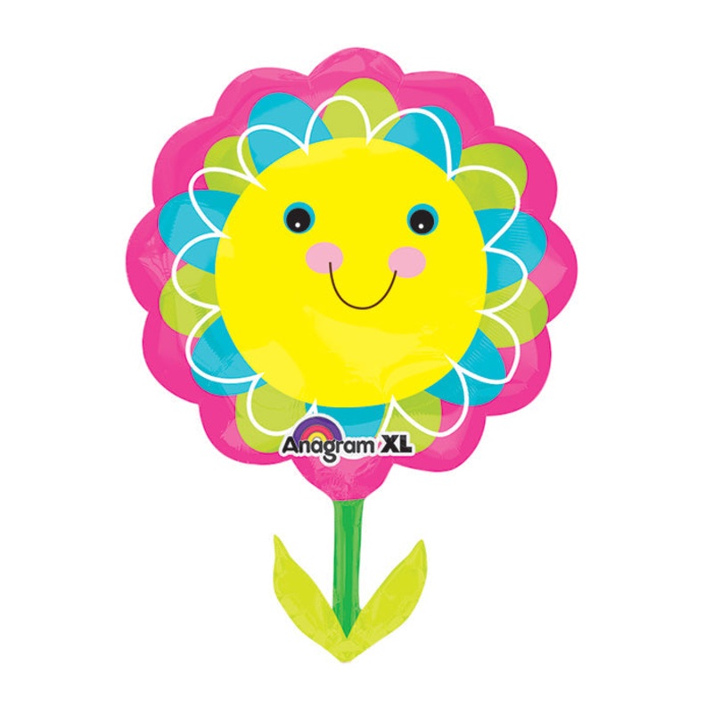 29" SuperShape Smiley Flower Balloon Packaged